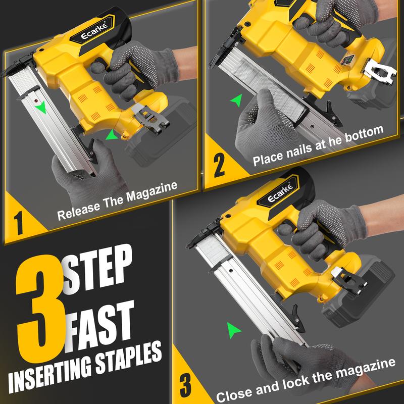 Clavadora inalámbrica de 18 GA de 5/8 a 1-1/4 pulgadas para Dewalt 20V, 【Batería NO incluida】, Pistola de clavos de 18 calibres con 2 modos y 1000 clavos para carpintería de madera, sin escobillas