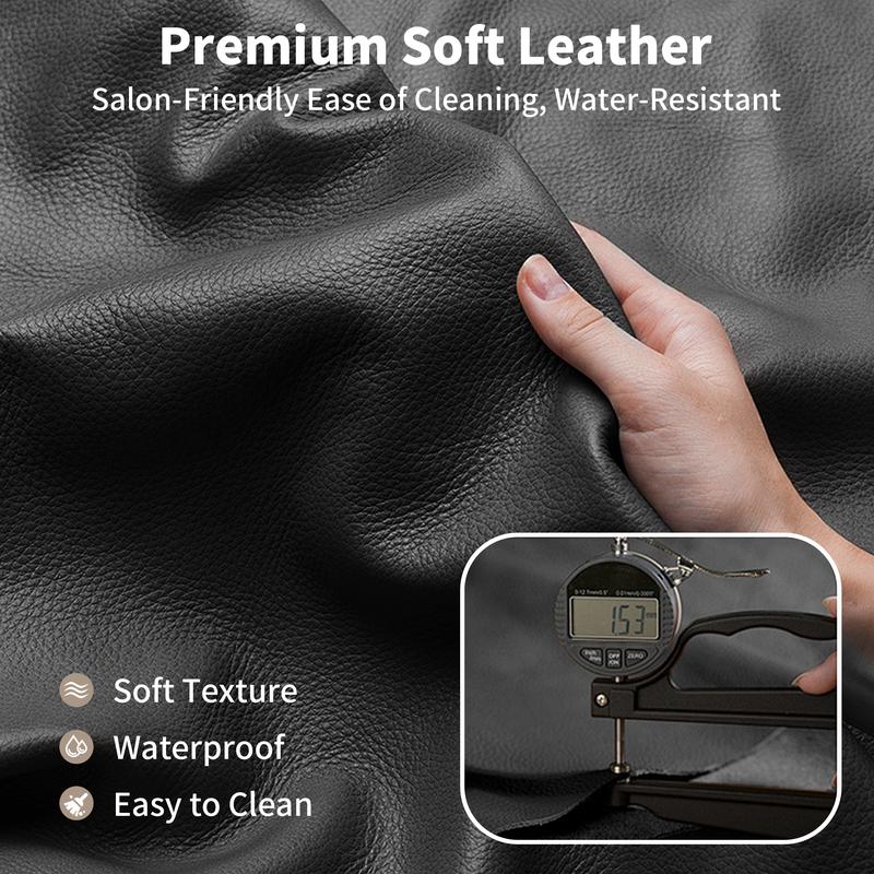 Silla de salón ergonómica dorada con cómodos cojines acolchados, silla de estilista resistente con estructura de acero, elegante silla de peluquería con tapicería de cuero, capacidad de peso de 200 kg (440 lbs).