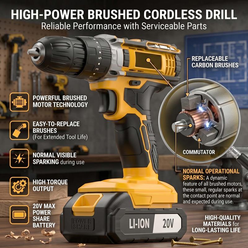 Juego de 136 piezas de taladro de impacto inalámbrico con batería recargable de 20 V, kit de herramientas compacto todo en uno, regalo perfecto, ideal para reparaciones domésticas y proyectos de bricolaje.