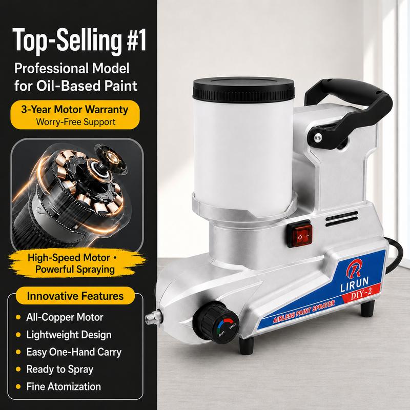 Pulverizador de pintura sin aire portátil, 800 W, 110 V, de alto caudal con salida de 2,5 L/min, 3 ajustes de velocidad y depósito de 2,5 L para paredes, vallas, muebles y pintura látex. Pulverizador de pintura sin aire compacto de alta velocidad, ideal p