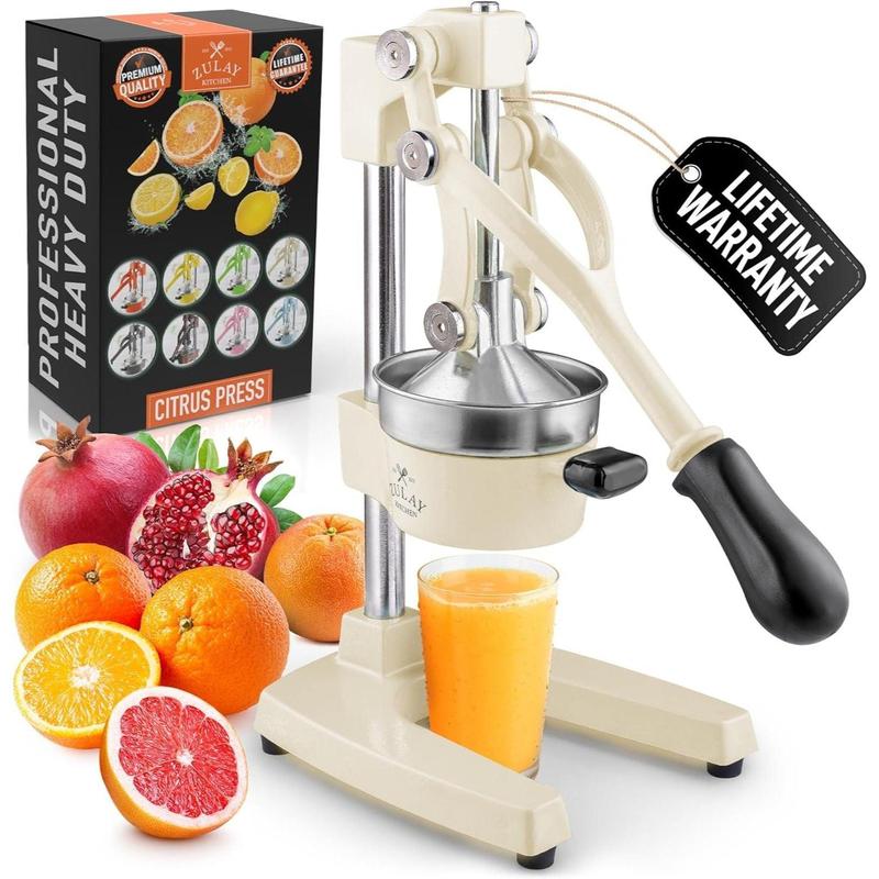 Exprimidor profesional de hierro fundido de alta resistencia para cítricos - Tazón de 12,7 cm, diseño duradero para una máxima extracción de jugo, fácil de limpiar y seguro de usar, garantía de por vida - Fruta