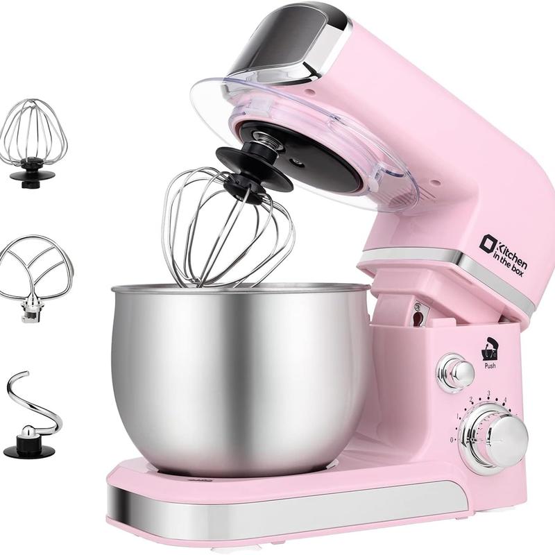 Batidora de pie Kitchen in the Box de 3,2 cuartos de galón: batidora de alimentos compacta y ligera, 6 velocidades, máquina mezcladora de cocina multifuncional para hornear pequeñas cantidades, batidora de pie multifuncional.