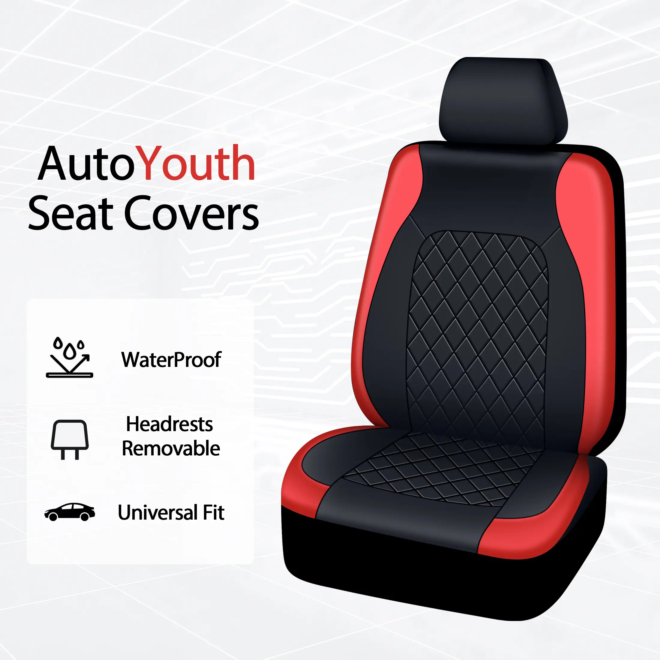 Fundas de piel sintética (PU) para asientos de coche: ajuste universal para 2 o 5 asientos.