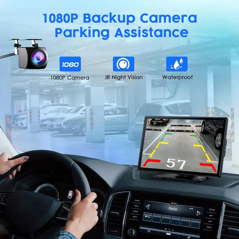 Autoestéreo inalámbrico portátil de 7/9 pulgadas con CarPlay - Reproductor multimedia para coche con Apple CarPlay, Android Auto, AirPlay y Mirror Link