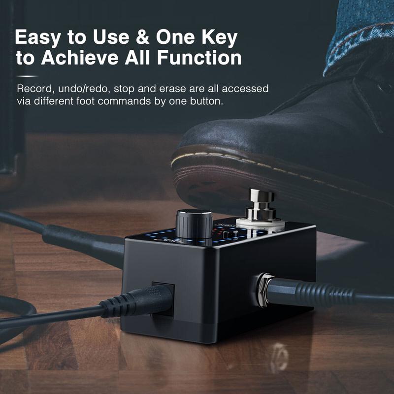 Pedal looper de guitarra LEKATO, set de pedales de efectos para guitarra con bucle simple de 5 minutos, 3 bucles de 18 minutos, 9 bucles de 30 minutos, función de grabación, sincronización y afinador.