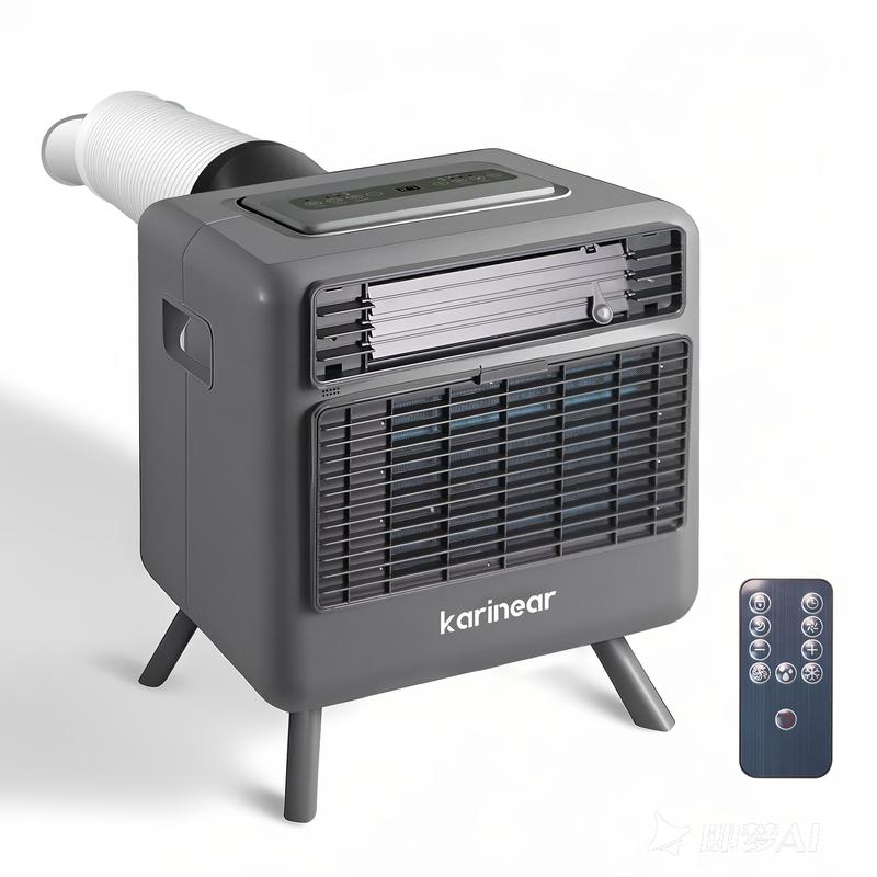 Aire acondicionado portátil Karinear, 3300 BTU (5000 BTU ASHRAE), enfriamiento rápido hasta 16 °C, 3 modos de enfriamiento, temporizador de 24 horas, duradero para camping, caravana, ventilador de refrigeración de aire acondicionado, unidad de aire acondi