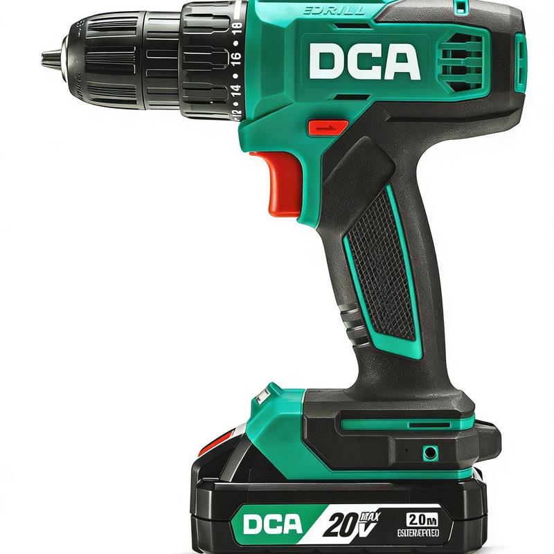 【Garantía de 5 años】Taladro inalámbrico DCA de 20 V, juego de 25 piezas, 28 ft・lb de torque, portabrocas sin llave de 3/8", batería de 2.0 Ah y cargador, 18+1 ajustes de embrague, ideal para bricolaje en el hogar, montaje de muebles, plomería, perforación