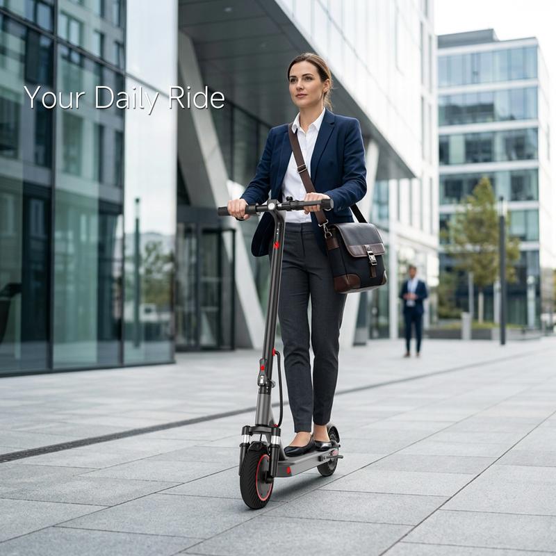 Patinete eléctrico para adultos, motor de 350-500 W, velocidad máxima de 30-35 km/h, autonomía de 34-45 km, neumáticos de 21,5-25,5 cm, patinete eléctrico plegable para adultos equipado con control por aplicación y sistema de doble frenado, plegable y por