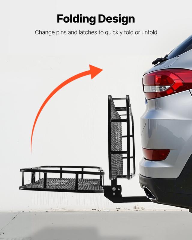 【OfertasParaTi】Portacargas plegable para enganche de remolque de 227 kg (500 lbs) con red de carga