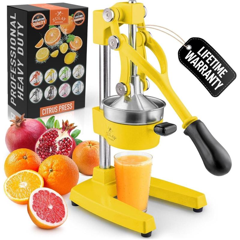 Exprimidor profesional de hierro fundido de alta resistencia para cítricos - Tazón de 12,7 cm, diseño duradero para una máxima extracción de jugo, fácil de limpiar y seguro de usar, garantía de por vida - Fruta