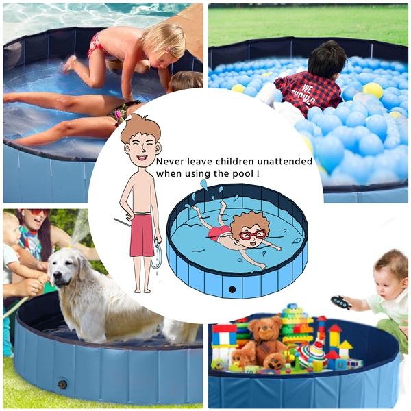 Piscina plegable para mascotas, bañera portátil para perros para interiores y exteriores, bañera portátil de PVC para perros para uso en jardín, playa, patio o en el hogar.