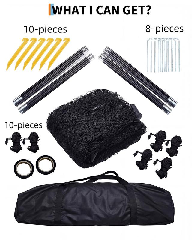 Jaula de bateo de béisbol Garvee de 10 metros con estructura y red - Ideal para entrenamiento en el patio trasero o en el campo, práctica de bateo, lanzamiento y golf.