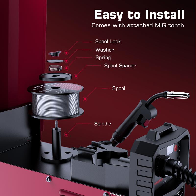 Soldadora portátil sin gas 3 en 1 con núcleo fundente, 110 V, MIG/Lift TIG/Stick, con inversor Synergy IGBT para proyectos de bricolaje domésticos y tareas de soldadura ligeras. Oferta de Black Friday y Cyber ​​Monday.
