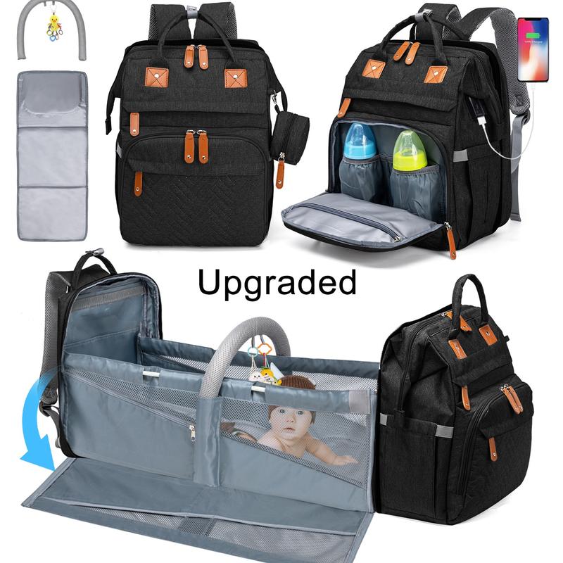 Mochila cambiador multifuncional Kabaqoo Cute con cambiador integrado, gran capacidad, ligera, plegable, portátil para recién nacidos, viajes y uso diario.