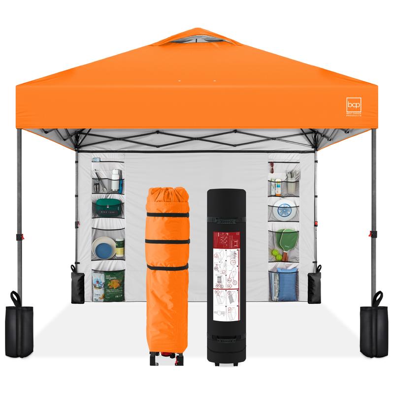 Toldo plegable de fácil montaje de 3x3 metros, tienda portátil con pared lateral, apertura con un solo botón, incluye estuche.