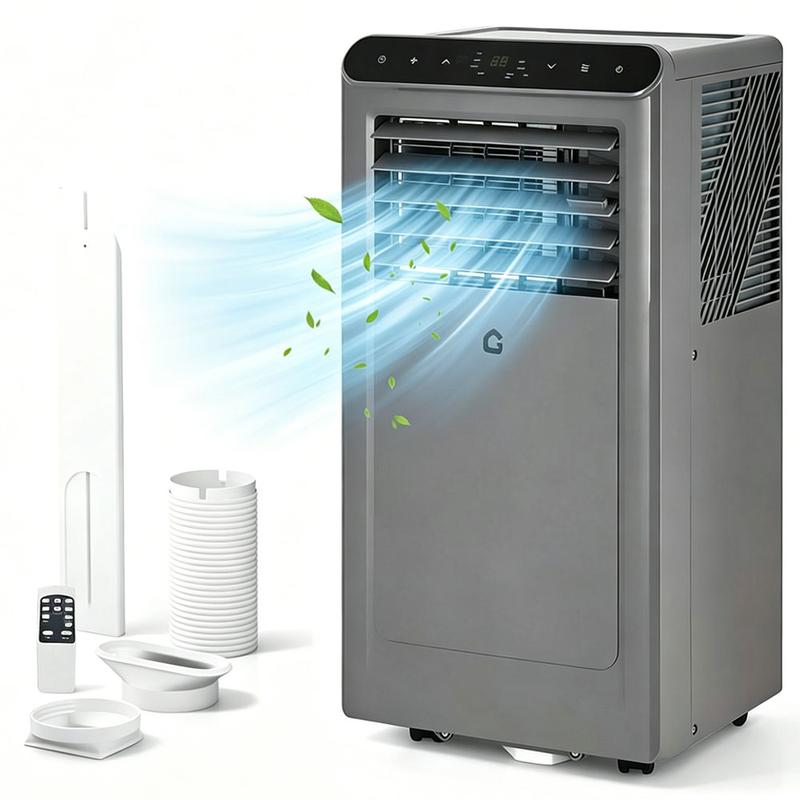 Aires acondicionados portátiles de 8K/10K/12K/14K BTU, unidad de aire acondicionado portátil 3 en 1 para habitaciones de hasta 350/450/550/750 pies cuadrados, deshumidificador, ventilador, ahorro de energía, control remoto, temporizador de 24 horas, modo