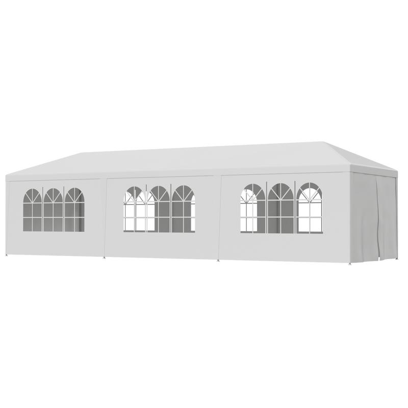 Toldo parasol de gran tamaño - SUPERDEAL Toldo exterior con estructura de acero, opción de varios tamaños, material de polietileno para bodas y eventos (blanco)