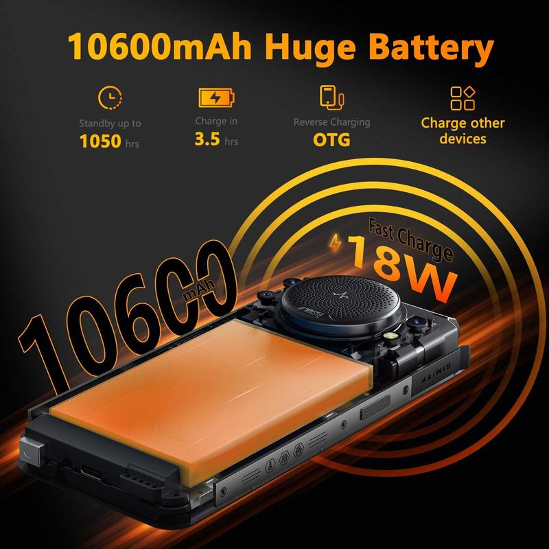 Teléfono resistente FOSSiBOT F101P, Android 13, 7 GB + 64 GB / 1 TB, smartphone resistente, batería de 10600 mAh, teléfono desbloqueado, volumen alto de 123 dB, cámara de 5,45" de 24 MP + 8 MP, smartphone resistente al agua, 4G, doble SIM, OTG, procesador