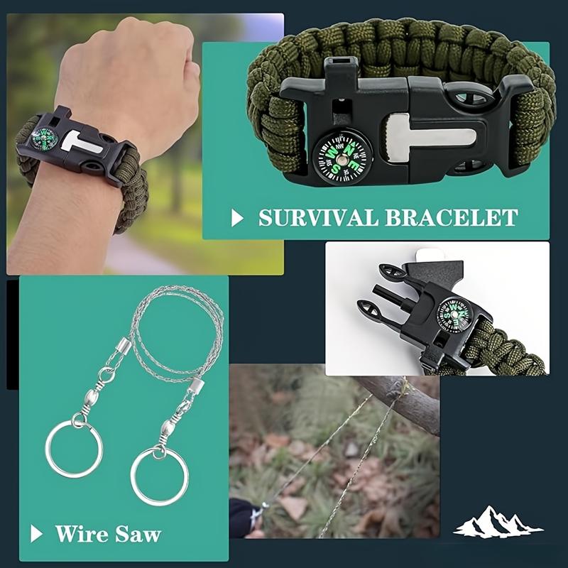 Kit de supervivencia de emergencia y botiquín de primeros auxilios, kit de supervivencia 149 en 1 para el Día del Padre: equipo de emergencia de grado militar con suministros de primeros auxilios y equipo con bolsa Molle, regalo de Navidad para hombres, p