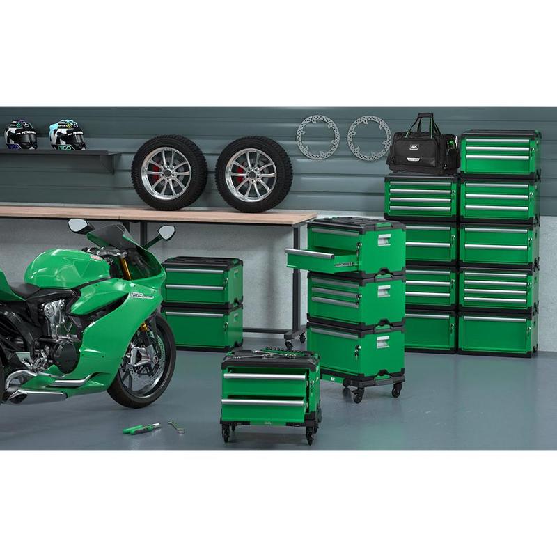 Caja de herramientas modular apilable con 3 cajones.