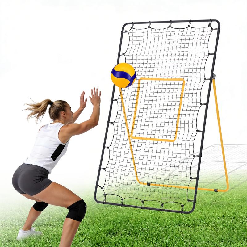 Red de rebote para voleibol Sweetcrispy de 2,1 x 1,2 m, entrenador portátil con estructura de acero y red de alta resistencia, 5 ángulos ajustables para adultos, playa y parque, voleibol, todas las edades, montaje portátil, multideporte, buen rebote, devo