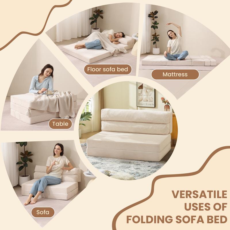 Sofá cama plegable Juikury, sillón cómodo, sofá de suelo, colchón plegable para apartamento, sala de estar, dormitorio, muebles para niños y adultos, cama para mascotas.