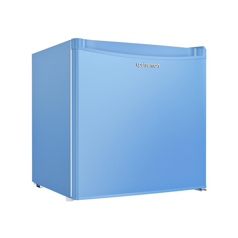 Mininevera Upstreman de 90 litros con congelador - Nevera de viaje compacta de una puerta, estantes de plástico, modelo BR321 de alta eficiencia, termostato ajustable, silenciosa, de bajo consumo energético para dormitorios, con un servicio al cliente fia
