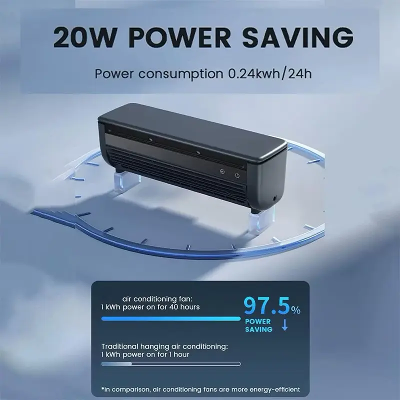 Mini ventilador de aire acondicionado de 6000 mAh y 3 velocidades