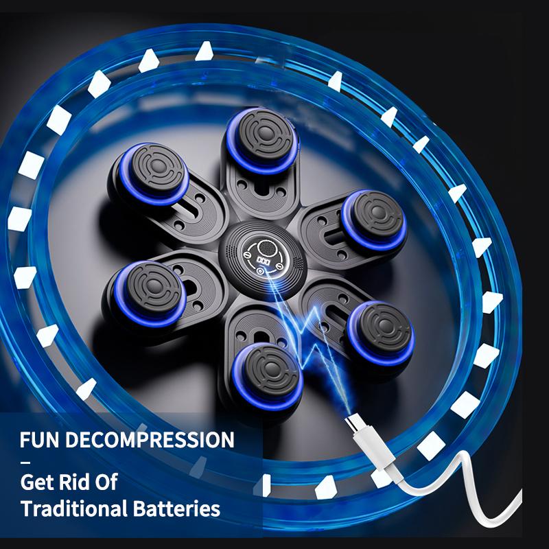Máquina de boxeo electrónica de pared con música - Equipo de entrenamiento físico con guantes de boxeo, música incorporada, 3 distancias/tamaños, 9 modos, 9 velocidades, Bluetooth inteligente, entrenamiento físico efectivo, compacto y conveniente para adu
