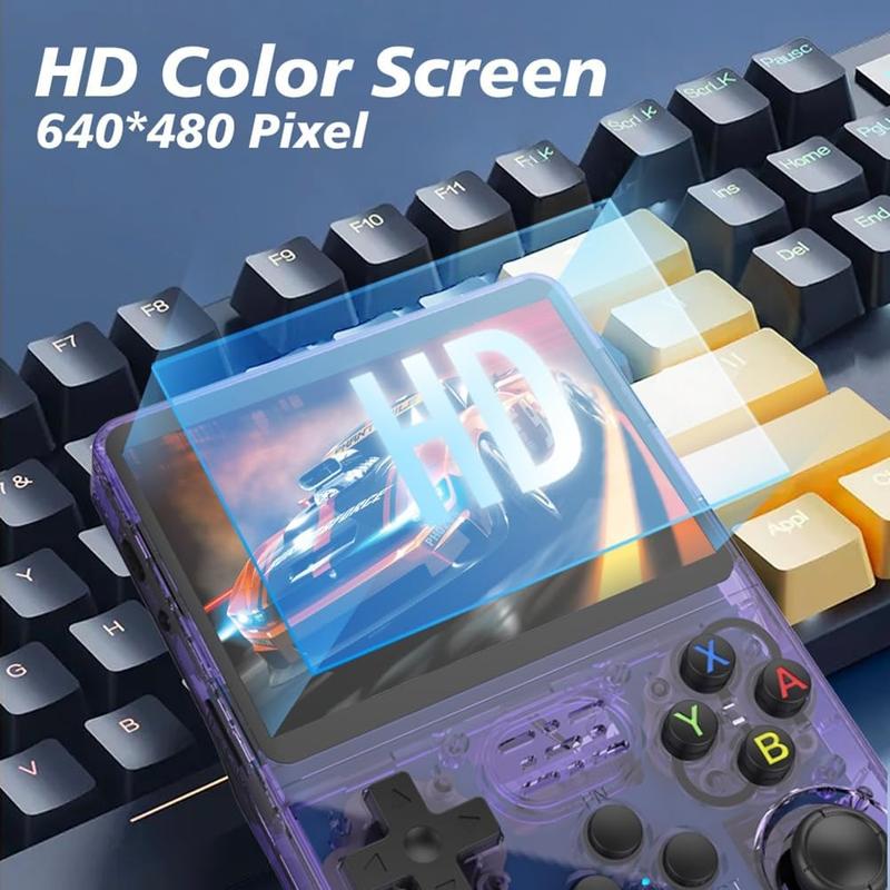 Consola de juegos portátil retro inalámbrica compacta WUDS R36S: pantalla IPS de 3,5 pulgadas, tarjeta TF de almacenamiento ampliable de 32+64 GB con emulador preinstalado, dispositivo arcade Linux, reproductor de vídeo USB, regalo interactivo para hombre