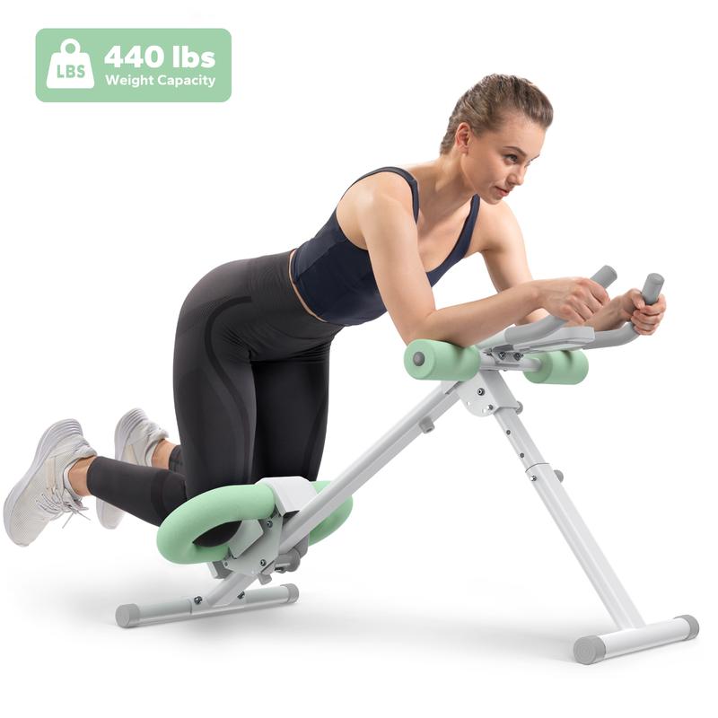Entrenador abdominal de doble vía con monitor LCD, capacidad de peso de 200 kg, plegable para un fácil almacenamiento, diseño ergonómico de apoyo, tonifica cintura, abdominales, brazos, piernas y caderas, ideal para principiantes en gimnasios en casa y en