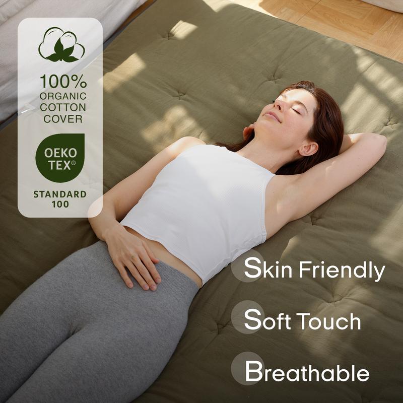 Colchón futón plegable ZONLI Classic 100% algodón para suelo, suave y cómodo - Esterilla tatami plegable, cama plegable y compresible para adultos, colchoneta portátil para dormitorio, regalo ideal para la familia, colchón plegable y compresible, regreso