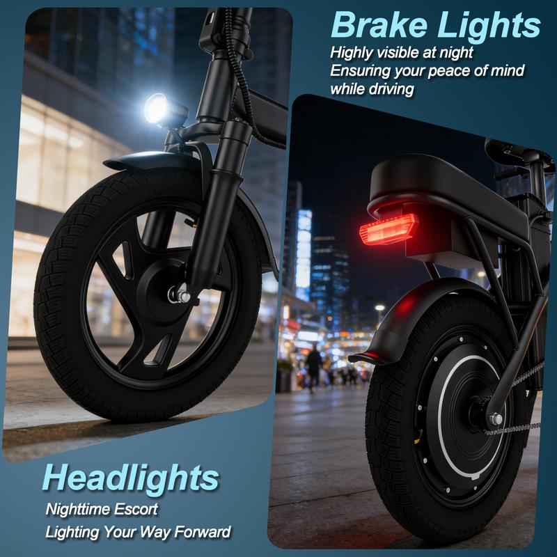 【Bicicleta eléctrica】 Bicicleta eléctrica | Potencia máxima de 750 W | Velocidad máxima de 35 km/h | Neumáticos de 35,5 cm | Autonomía de 35 a 64 km | Asiento doble | Freno monomando | Asiento regulable en altura