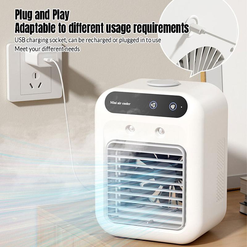 Aire acondicionado portátil 3 en 1, silencioso, con enfriador de aire, humidificador y ventiladores.