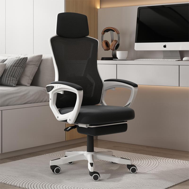 Haojiating Silla De Oficina Ergonomica Gamer reclinable Soporte Lumbar Ajustable Con Reposa Pies