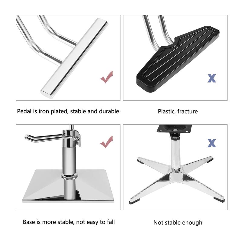 Silla de peluquería para estilistas con bomba hidráulica de alta resistencia, giro de 360 ​​grados, capacidad de carga máxima de 150 kg (330 lbs).