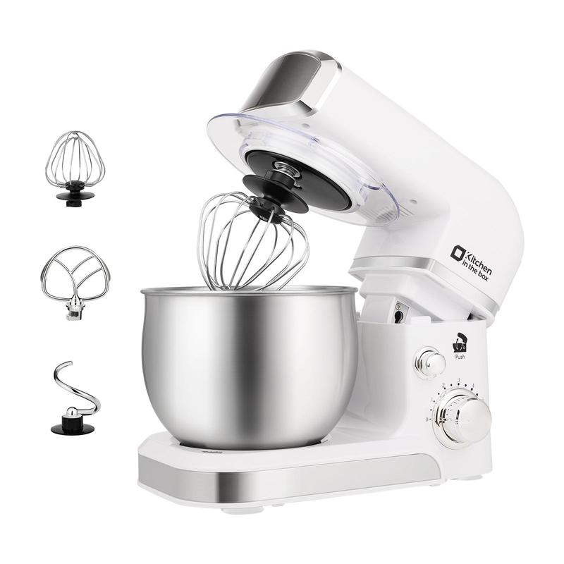 Batidora de pie Kitchen in the Box de 3,2 cuartos de galón: batidora de alimentos compacta y ligera, 6 velocidades, máquina mezcladora de cocina multifuncional para hornear pequeñas cantidades, batidora de pie multifuncional.