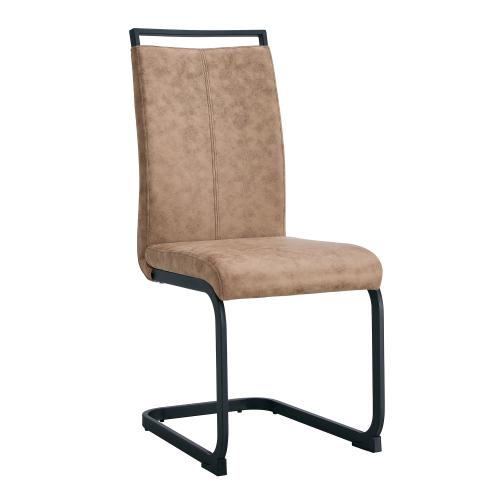 Sillas de comedor modernas, silla lateral tapizada de respaldo alto en piel sintética PU con patas de metal cromado en forma de C para comedor, cocina, tocador, patio, club, silla de oficina para invitados (juego de 4) (blanco + piel sintética PU) Sillón