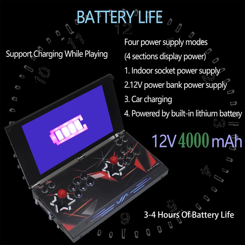 Consola de juegos arcade portátil de mano 26800 en 1 con pantalla HD de 17,5 pulgadas, para dos jugadores, Box DX, máquina de videojuegos retro con funciones de búsqueda, ocultación y pausa.