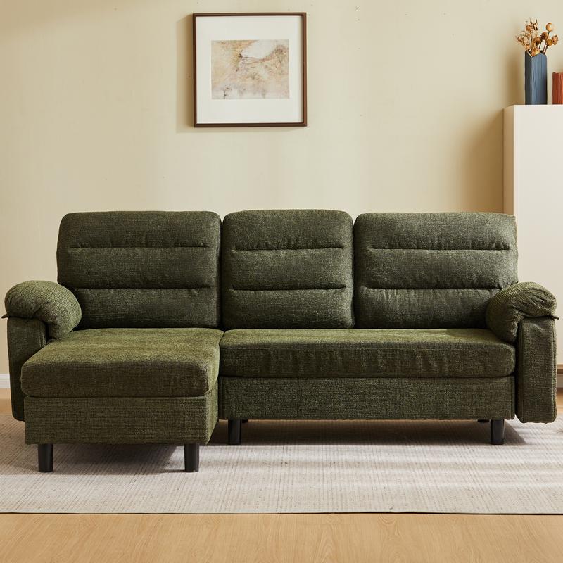 Sofá chaise longue modular en forma de L de 3 plazas - Sofá cama de asiento profundo, sofá tapizado moderno para sala de estar, muebles de apartamento
