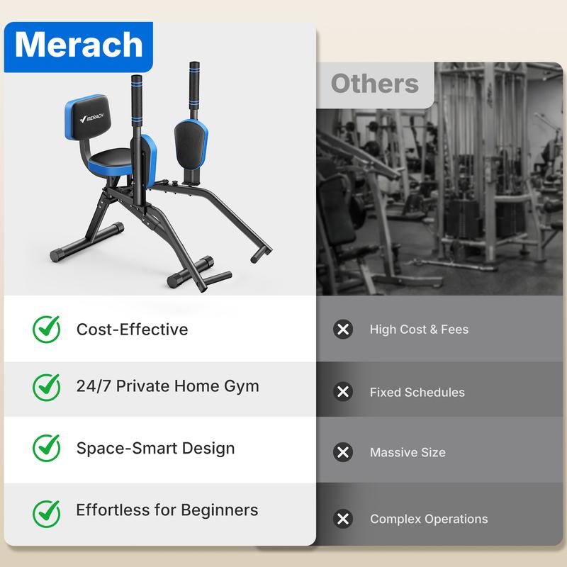 Máquina abductora de cadera Merach, entrenador de glúteos ajustable y ejercitador de la parte superior de la espalda, capacidad de peso de 150 kg, equipo de entrenamiento de muslos para esculpir la cadera y levantar los glúteos, diseñado para entrenamient