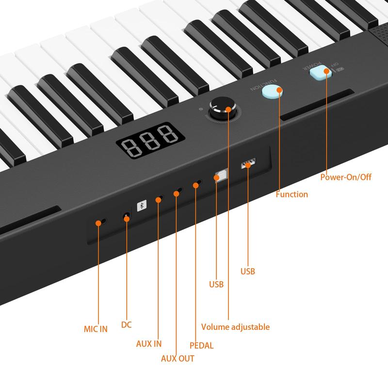 【GARVEE】Piano portátil de 61 teclas con teclas eléctricas semipesadas, altavoces integrados, pedal, fuente de alimentación, pantalla digital, 128 tonos. Ideal para principiantes y profesionales. Regalo perfecto para cumpleaños o fiestas.