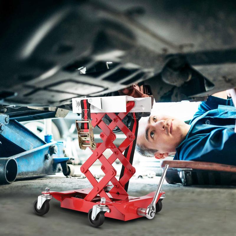 Gato hidráulico ajustable de alta resistencia GARVEE de 450 lb con diseño estable, rango de elevación de 7 a 23 pulgadas, ideal para reparación y mantenimiento de vehículos, adecuado para talleres profesionales y aficionados al bricolaje.