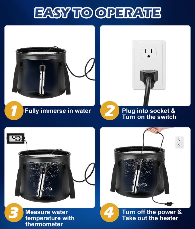 Ducha portátil mejorada 2026 para camping con calentador, ducha de camping recargable con pantalla LED inteligente, cubo plegable de 5 galones, 4 modos de rociado, ducha portátil para viajes, baño de mascotas, lavado de autos