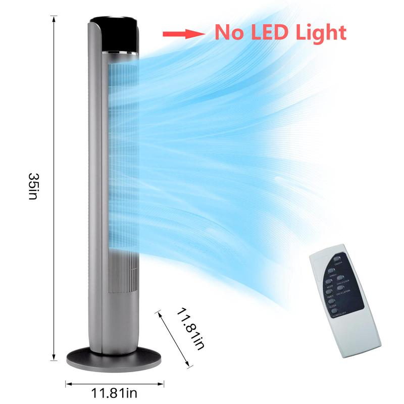 【Nuevo】Ventilador de torre para dormitorio, silencioso, de 28 dB, con temporizador de 12 horas, modo automático inteligente, oscilante de 64°, sin aspas, para el hogar y la oficina.