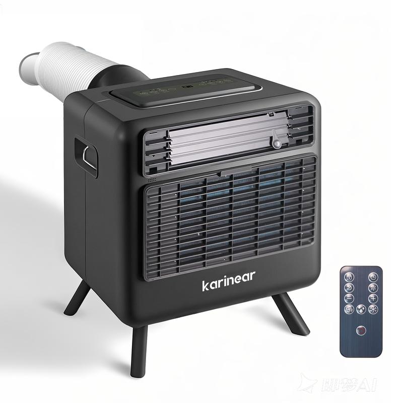 Aire acondicionado portátil Karinear, 3300 BTU (5000 BTU ASHRAE), enfriamiento rápido hasta 16 °C, 3 modos de enfriamiento, temporizador de 24 horas, duradero para camping, caravana, ventilador de refrigeración de aire acondicionado, unidad de aire acondi