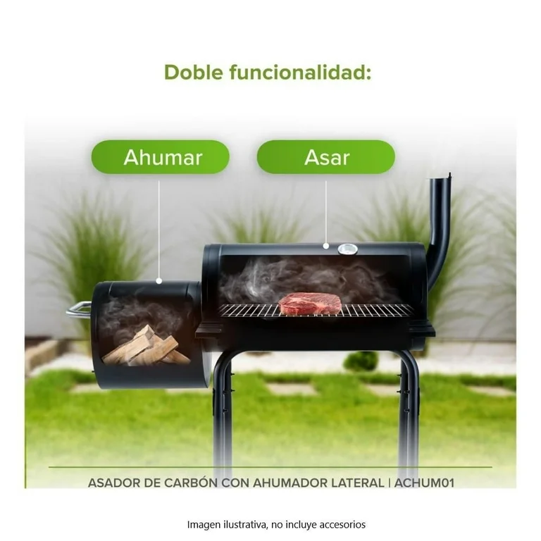 Asador de Carbón Avera con Ahumador lateral