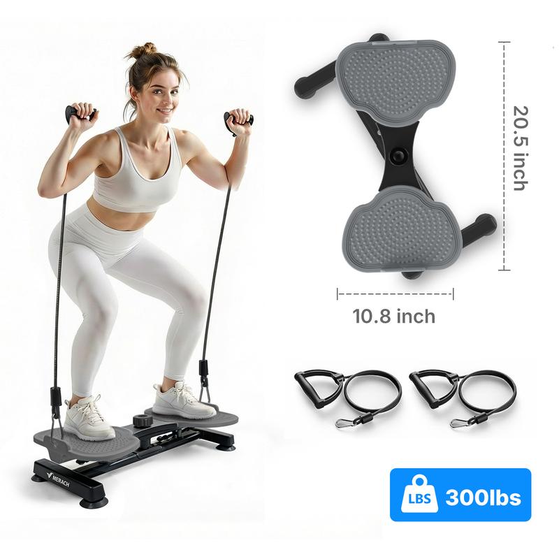 Máquina de torsión de cintura Merach para tonificar abdominales. Se puede usar con los pies separados. Doble superficie antideslizante. Sin ruido. Equipo de ejercicio con rodillo abdominal.