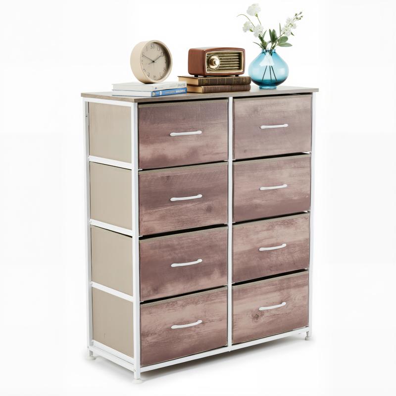 Cajonera organizadora de tela de 8 cajones - Cómoda moderna para dormitorio, armario y mueble de interior multiusos para sala de estar y apartamentos.