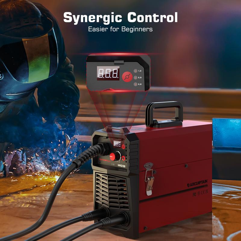 Soldadora portátil sin gas 3 en 1 con núcleo fundente, 110 V, MIG/Lift TIG/Stick, con inversor Synergy IGBT para proyectos de bricolaje domésticos y tareas de soldadura ligeras. Oferta de Black Friday y Cyber ​​Monday.